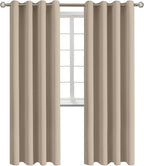 BGment Blackout Curtains - Grommet Thermal Insulated Room Darkening Bedroom and Living Room Curtains, Set of 2 Panels (52 x 84 Inch, Sand)