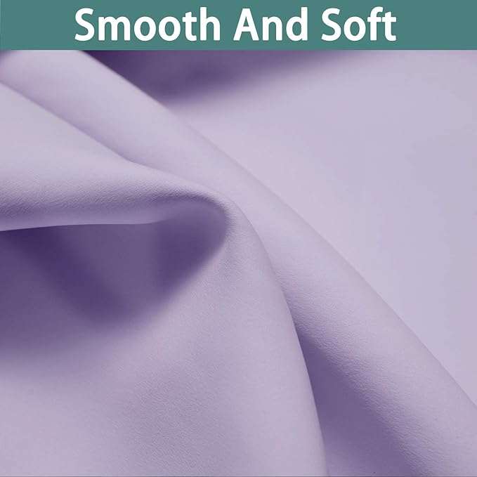 Yakamok Lilac 100% Blackout Patio Door Curtain Panels W100 x L84,1 Panel