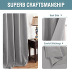 H.VERSAILTEX Grey Blackout Curtains for Bedroom Thermal Insulated Room Darkening Blackout Curtain Panel for Door, Window Panel Drapes - 1 Panel - 52 inch Wide by 102 inch Long, Dove Gray, Grommet Top