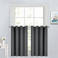 Yakamok Dark Grey Room Darkening Window Curtains 52x36 Inch for Kitchen