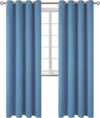 BGment Blackout Curtains for Bedroom - Grommet Thermal Insulated Room Darkening Curtains for Living Room, Set of 2 Panels (52 x 84 Inch, Faded Denim)