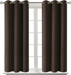 BGment Blackout Curtains for Living Room - Grommet Thermal Insulated Room Darkening Curtains for Bedroom, Set of 2 Panels (38 x 45 Inch, Brown)