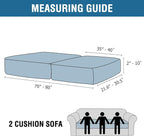H.VERSAILTEX Velvet Stretch Couch Cushion Cover Plush Cushion Slipcover for Chair Loveseat Sofa Cushion Furniture Protector Seat Cushion Sofa Cover (2 Piece Large Sofa Cushion Covers, Burgundy)