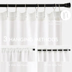 MIULEE Pure White Back Tab Blackout Curtain 96 Inch Long 2 Panels Set for Bedroom, Rod Pocket/Pinch Pleat Thermal Insulated Living Room Darkening Pleated Light Blocking Floor to Ceiling Drape
