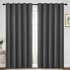 Yakamok Blackout Curtains Room Darkening Thermal Insulated Window Panels,Solid Grommet Top Drapes for Bedroom/Living Room(70Wx84L, Charcoal Grey, 2 Panels)