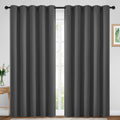 Yakamok Room Darkening Curtains 70x84 inch Length Charcoal Grey-Living Room