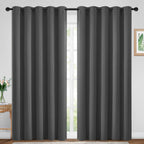 Yakamok Room Darkening Curtains 70x84 inch Length Charcoal Grey-Living Room