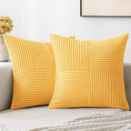 MIULEE Yellow Decorative Throw Pillow Covers for Couch 18x18 Inch