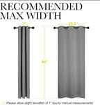 NICETOWN Bedroom Curtains Blackout Drapery Panels, Three Pass Microfiber Thermal Insulated Solid Ring Top Blackout Window Curtains/Drapes (Two Panels, 34 x 84 inches, Silver Grey)