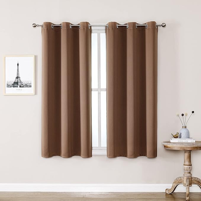 ChrisDowa Room Darkening Curtains for Bedroom and Living Room 63 Inch Long