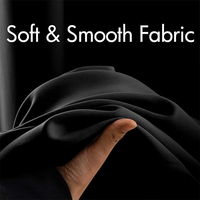 MIULEE Black Blackout Bedroom Curtains Drapes 96 Inch Long 52"x96"