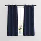 NICETOWN Blackout Curtains and Drapes for Kitchen - Thermal Insulated Solid Grommet Top Blackout Panels/Draperies for Kid's Room (Navy, 1 Pair, 37 x 54 Inch)