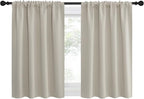 NICETOWN Blackout Curtains for Living Curtains, Room Darkening Window Curtain Panels, Easy-Care Solid Thermal Insulated Draperies/Drapes for Daughter Room (Natural, 2 Panels, 42 by 36)
