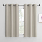 NICETOWN Bedroom Curtains Blackout Drapery Panels, Three Pass Microfiber Thermal Insulated Solid Ring Top Blackout Window Curtains/Drapes (Two Panels, 42 x 50 inches, Gray)
