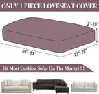 Couch Cushion Cover Loveseat Cover or 2 Seat Sofa Cover Washable Stretch Sectional Sofa Slipcover(1 Piece for Loveseat or Sofa 2-Seater, Brown)