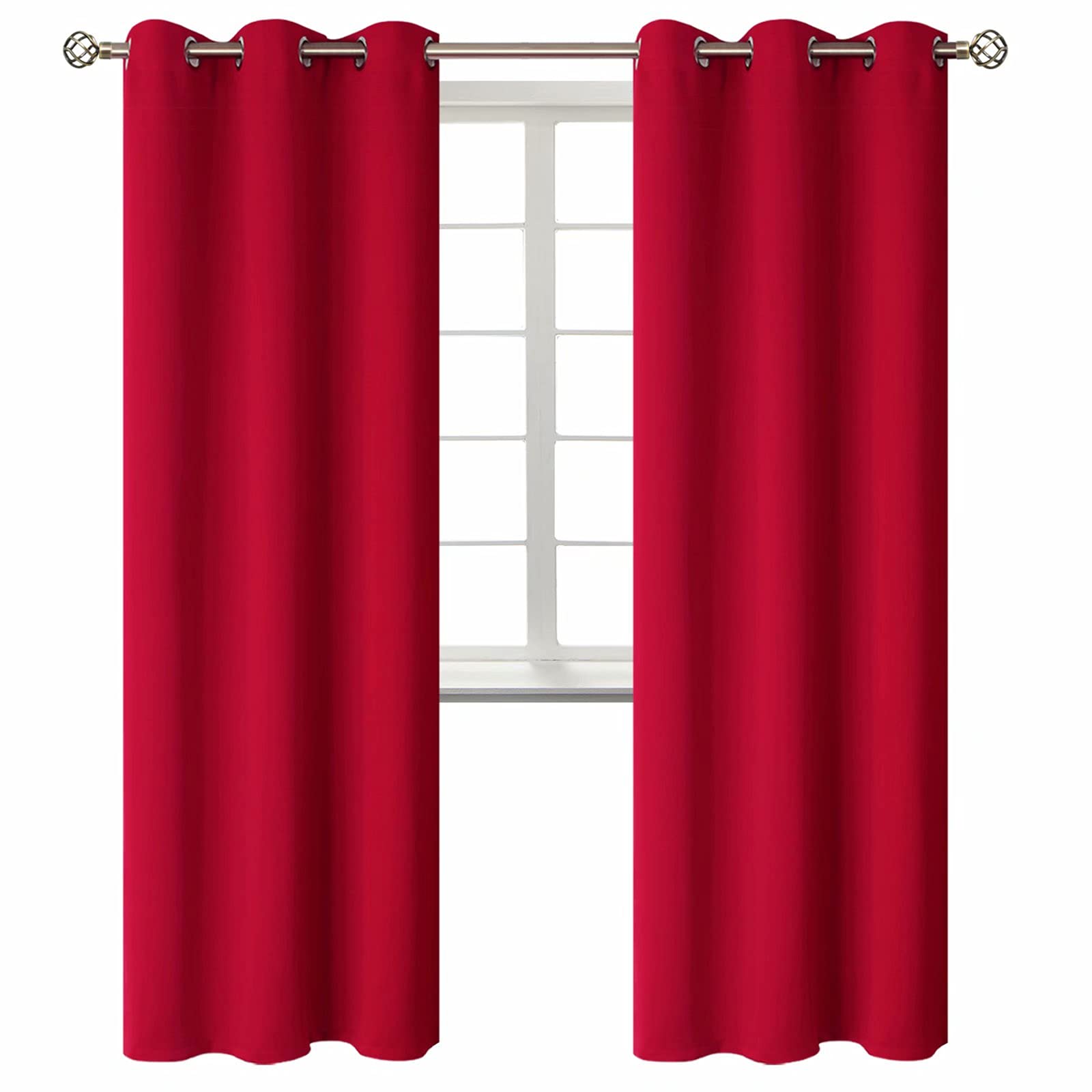 BGment Red Blackout Curtains for Living Room 84 Inch Long - 2 Panels