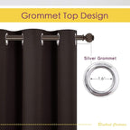 NICETOWN Blackout Window Curtains 80 inch Long, 2 Panels, 34 inch, Toffee Brown, Grommet Top Room Darkening Thermal Insulated Solid Vertical Drapes for Bedroom/Kid Room