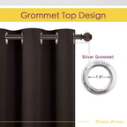 NICETOWN Blackout Curtains for Bedroom, Toffee Brown, 42 W by 80 L, Set of 2, Thermal Insulated Curtains & Drapes with Grommet Top for Living Room, Privacy Window Treatment Draperies