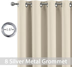 Yakamok Thermal Insulated Grommet Blackout Draperies/Drapes for Bedroom Window,Room Darkening Curtain Panels (2 Panels, W52 x L63 -Inch,Cream Beige)
