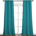 NICETOWN Room Darkening Curtains 90 inch Length 2 Panels, Thermal Insulated Grommet Blackout Curtains for Modern Casual Elegant Bedroom Kids Room Theme Decoration (Peacock Teal, 2 Pieces, W42)