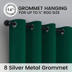 SimpleHome 100% Blackout Curtains for Bedroom,Thermal Insulated Dark Green Grommet Window Drapes Room Darkening Curtains for Living Room with Black Back,52 x 54 Inch,2 Panels
