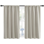 NICETOWN Blackout Curtains for Living Curtains, Room Darkening Window Curtain Panels, Easy-Care Solid Thermal Insulated Draperies/Drapes for Daughter Room (Natural, 2 Panels, 42 by 48)