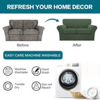 Turquoize 3 Piece Sofa Covers for 2 Cushion Couch Sofa Slipcover Soft Couch Cover for Dogs-Washable Sofa Furniture Covers with 2 Individual Cushion Covers,(Loveseat, Bronze Green)
