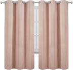 LEMOMO Blush Thermal Blackout Curtains/42 x 72 Inch/Set of 2 Panels Room Darkening Curtains for Bedroom