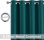 Yakamok Blackout Curtains for Bedroom 2 Panels Set 72 Inch Length Thermal Insulated Room Darkening Dark Black Out Drapery Grommet Window Treatments Drapes for Living Room,52x96, Dark Teal