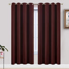 Yakamok Window Treatment Blackout Thermal Insulated Room Darkening Solid Grommet Curtains/Drapes for Bedroom Living Room (Burgundy Red,52x72-inch, 2 Panels)