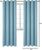 BGment Room Darkening Curtains 84 Inches Long - Grommet Thermal Insulated Drapes Window Treatment Curtains for Bedroom, 2 Panels, 52 x 84 Inch, Greyish Blue
