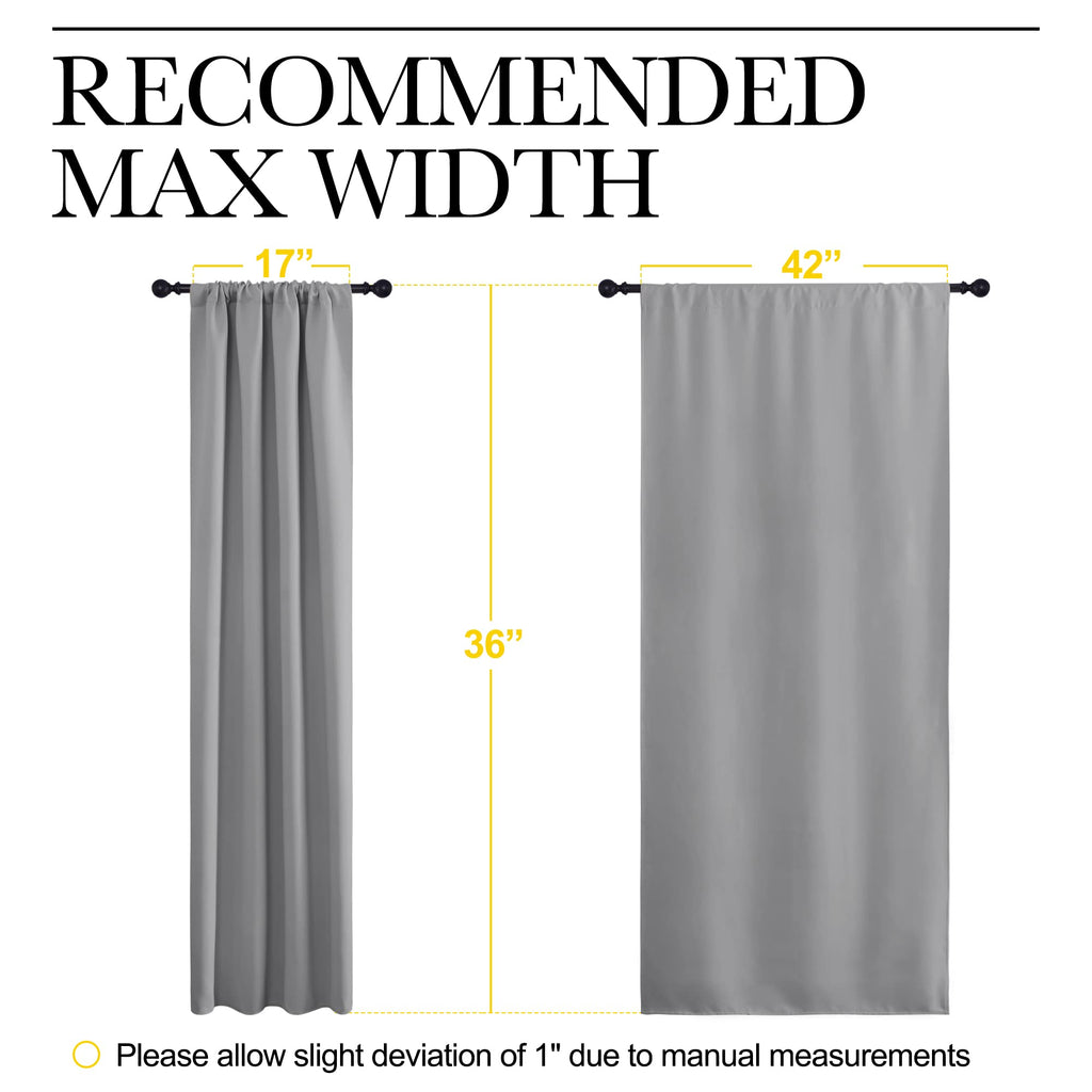 NICETOWN RV Blackout Curtains for Camper Windows, Short Room Darkening Curtains for Kitchen, Home Decoration Thermal Insulated Rod Pocket Drapes for Small Windows (Silver Grey, 2 Panels, W42 x L36)