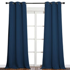 NICETOWN Patio Blackout Curtains - Glass Door Drapes, Privacy Panel for Bedroom, Living & Dining Room (Moroccan Blue, 42 x 95 Inches, 1 Pair)
