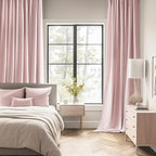 MIULEE Light Pink Back Tab Blackout Curtains 52x84 Inch Length 2 Panels Set