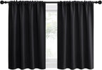 NICETOWN Short Curtains 36 inches Long, Black Out RV Bunk Panels, Kitchen Window Curtains Over Sink, Thermal Insulating Blackout Drapes/Draperies for Small Window (2 Panels, 42 inches Wide)