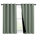 NICETOWN 100% Blackout Curtains 54 inches Long, Double-Deck Completely Blackout Window Treatment Thermal Insulated Lined Drapes for Small Window (Greyish Green, 1 Pair, 46 inches Width Each Panel)