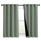 NICETOWN 100% Blackout Curtains 54 inches Long, Double-Deck Completely Blackout Window Treatment Thermal Insulated Lined Drapes for Small Window (Greyish Green, 1 Pair, 46 inches Width Each Panel)