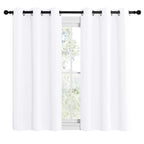 NICETOWN White Window Curtain Panels 50 inch Length, 50% Light Blocking Curtains for Bedroom & Dining Room Window (Set of 2, 42 inches x 50 inches)