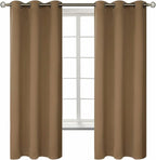 BGment Blackout Curtains for Living Room - Grommet Thermal Insulated Room Darkening Curtains for Bedroom, 2 Panels of 42 x 63 Inch, Taupe