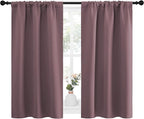 NICETOWN Kitchen Curtains, Short Blackout Curtains & Drapes, Small Window Draperies for Dining Room, Cupboard (Dry Rose, 34" W by 45" L, Set of 2)
