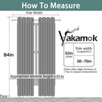 Yakamok 100% Blackout Curtains 52x84 inch Long Lilac Window Drapes-Bedroom