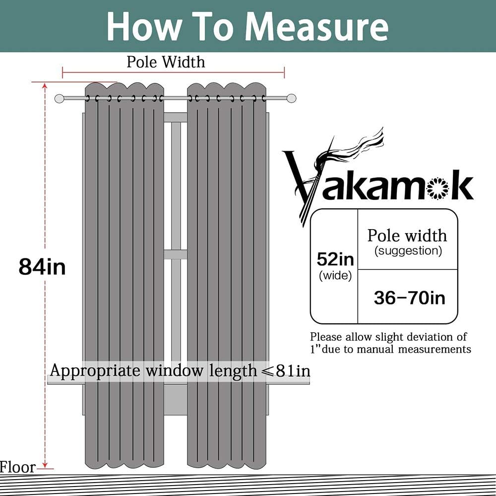Yakamok 100% Blackout Curtains 52x84 inch Long Lilac Window Drapes-Bedroom