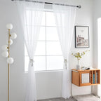 SpaceDresser Basic Rod Pocket Sheer Voile Window Curtain Liners White 2 Panels 52 Width 54 Inch Long for Kitchen Bedroom Children Living Room Yard(White,52 W x 54 L)
