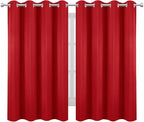 LEMOMO Blackout Curtains 66 x 54 Inch Long Bright Red Curtains Set of 2 Panels Room Darkening Curtains for Bedroom and Living Room