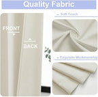 Simplebrand Ava Ivory Light Filtering Curtains for Bedroom 63 Inch Length 2 Panels Set, Privacy Thermal Insulated Rod Pocket Door Window Curtains for Patio French Door Front Door, W40 x L63 Inch