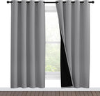 NICETOWN Full Shade Curtain Panels, Pair of Energy Smart & Noise Blocking Out Blackout Drapes for Dining Room Window, Thermal Insulated Guest Room Lined Window Dressing(Silver Grey, 55 x 78 inch)
