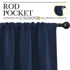 NICETOWN RV Blackout Curtains for Camper Windows, Kitchen Curtains, Short Blackout Drapes, Thermal Insulated Rod Pocket Window Treatment Draperies for Nursery (Navy, 42" x 36", Set of 2)