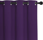 NICETOWN Blackout Curtains for Bedroom, Grommet Top Room Darkening Thermal Insulated Solid Window Treatments for Bedroom/Kids Room, Royal Purple, 2 Panels, W46 x L63