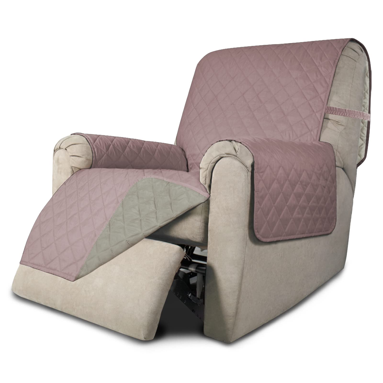 Easy-Going Reversible Couch Cover, Recliner 22 in, Pink/Beige