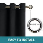 BGment Black Blackout Curtains for Living Room 84 Inch Long - 2 Panels
